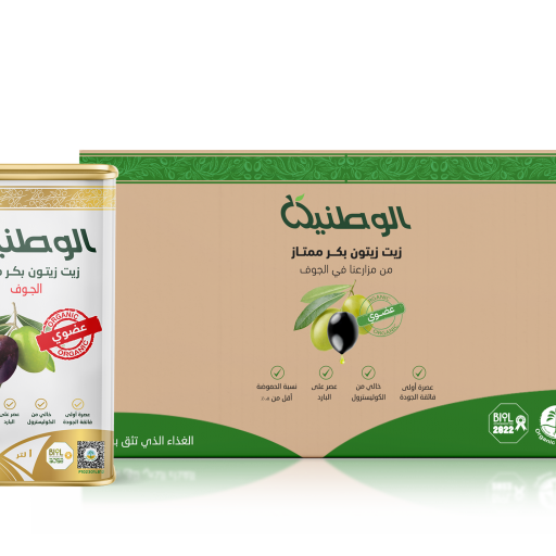 كرتون زيت زيتون الوطنية عضوي بكر ممتاز 1 لتر - 16 حبة